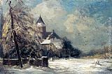 Famous Snow Paintings - A Church In A Snow Covered Landscape